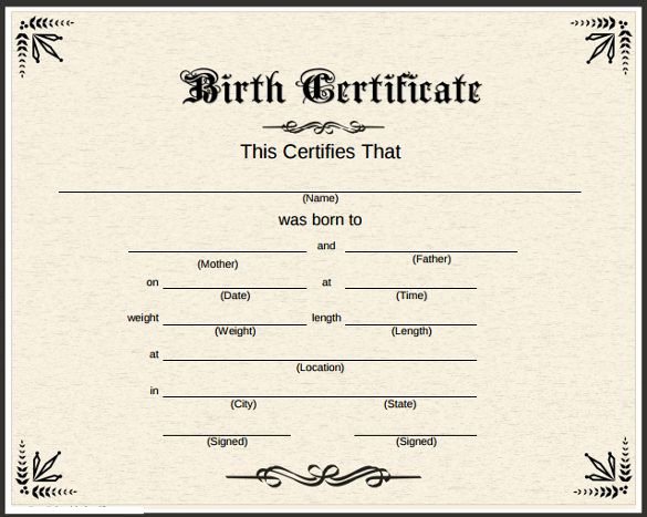 Fake Birth Certificate Template Free Best Of Fake Birth Certificate