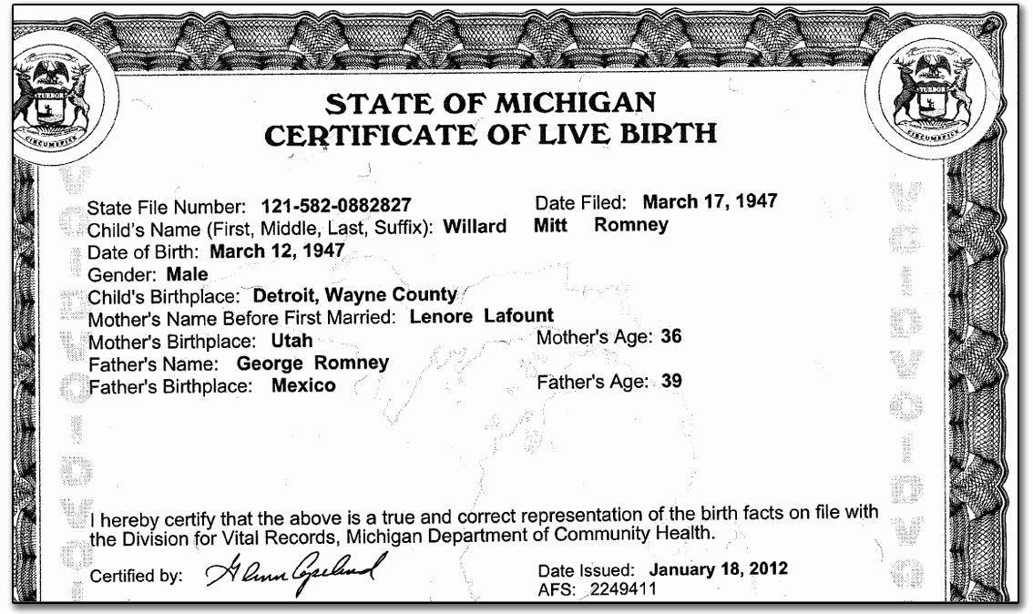 Fake Birth Certificate Template Fresh Mitt Romney – Mexican Anchor Baby – Releases Fake Birth