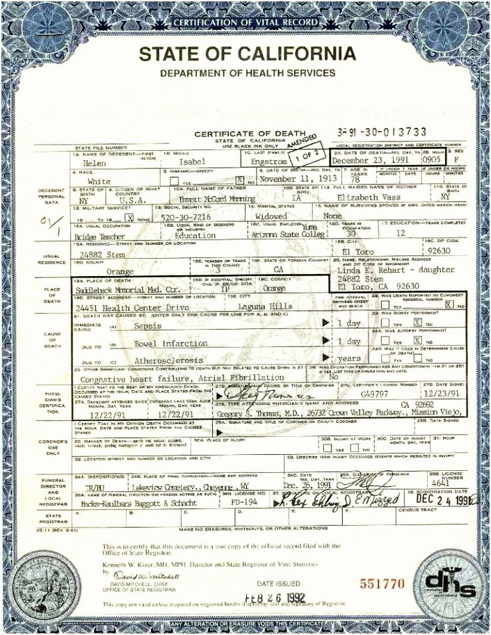 Fake Death Certificate Template Luxury 10 Fake Death Certificate Template Sampletemplatez