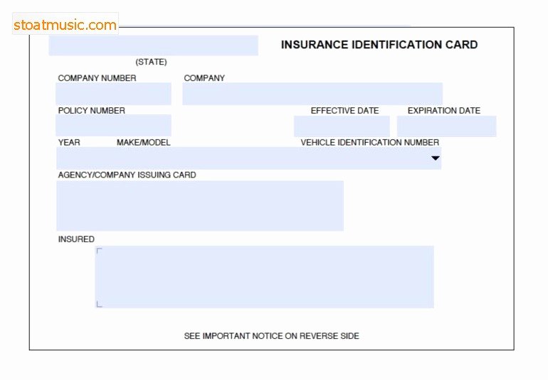 Fake Insurance Card Awesome Proof Auto Insurance Template Free