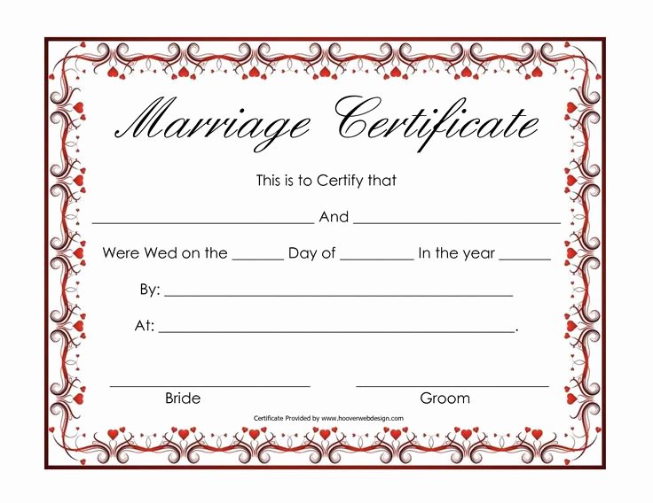 Fake Marriage Certificate Template Beautiful Free Blank Marriage Certificates