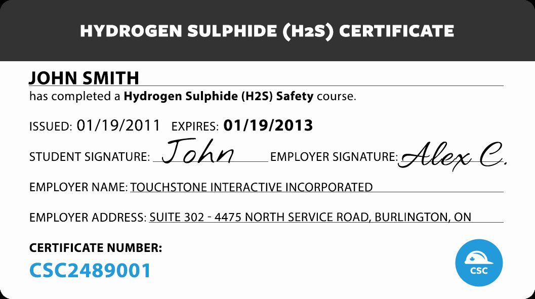 Fall Protection Training Certificate Template Beautiful Canada Safety Pliance Hydrogen Sulfide H2s Safety