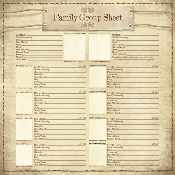 Family Group Sheet Template Lovely Printable Family Tree Sheets