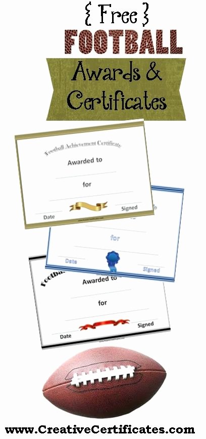 Fantasy Football Certificate Template Fresh Free Printable Football Certificates and Awards
