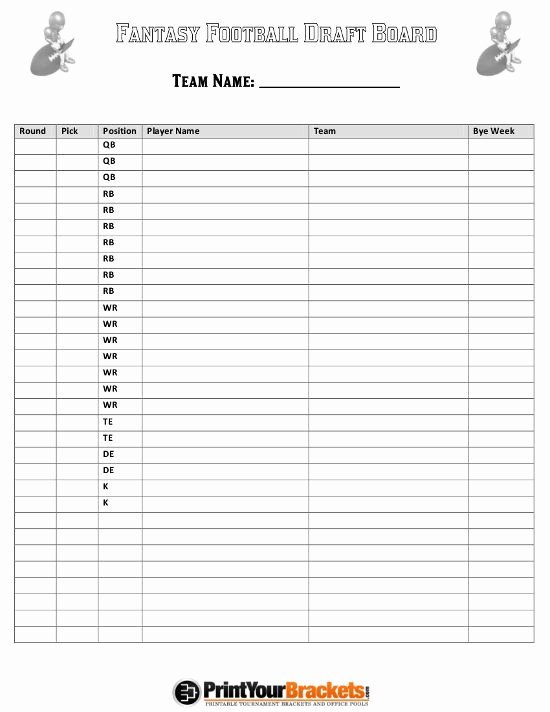 Fantasy Football Draft Template Best Of 100 Square Football Board