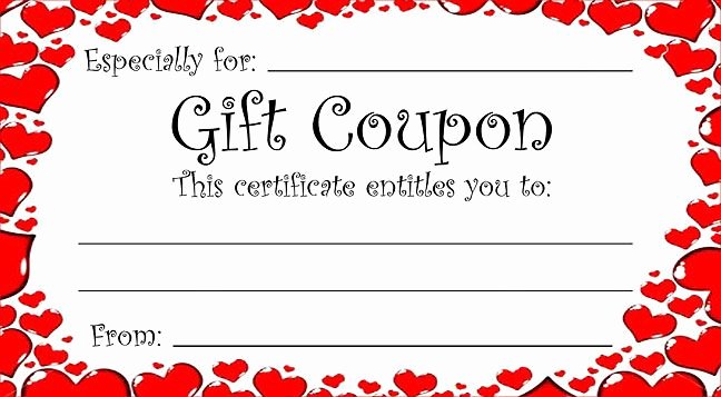 Father&amp;#039;s Day Gift Certificate Template Luxury Heart theme T Coupon for Valentine S Day or Any Time