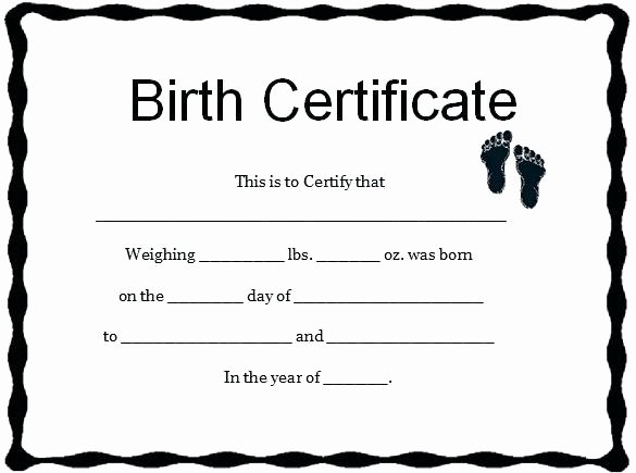 Fillable Birth Certificate Template Inspirational Fill In Certificate Template Simple Birth Free Word