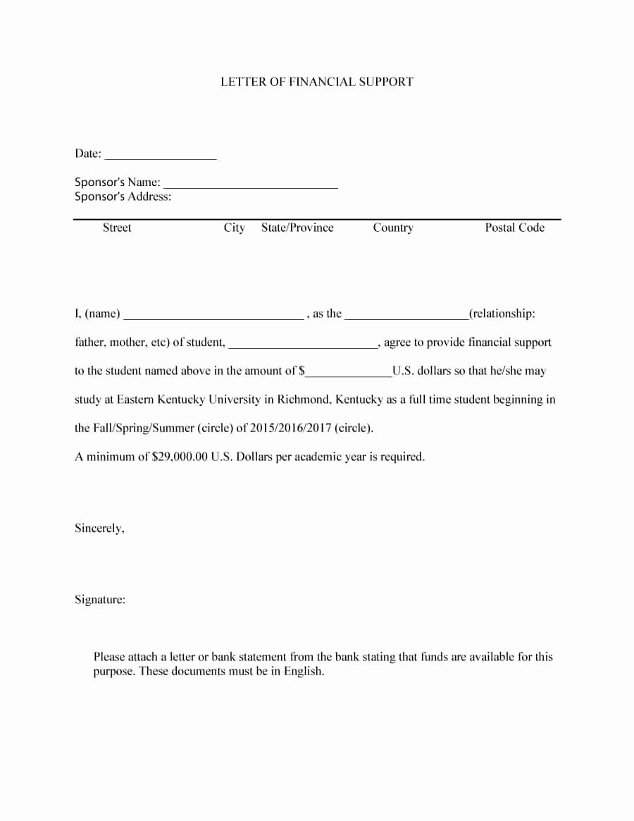 Financial Statement Letter Inspirational 40 Proven Letter Of Support Templates [financial for