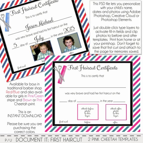 First Haircut Certificate Free Template Lovely First Haircut Certificate Cheetah Baby First Haircut