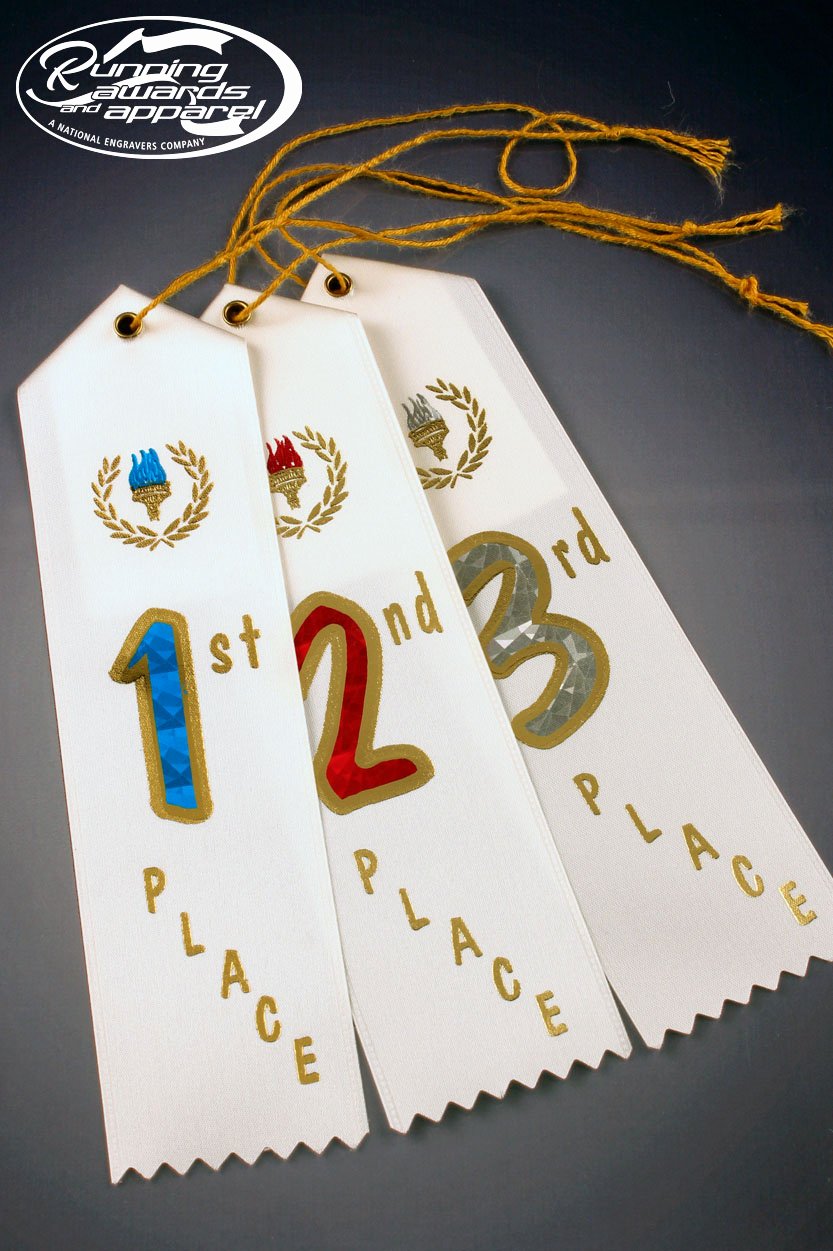 First Place Ribbon Printable Beautiful White Place Card Race Ribbons