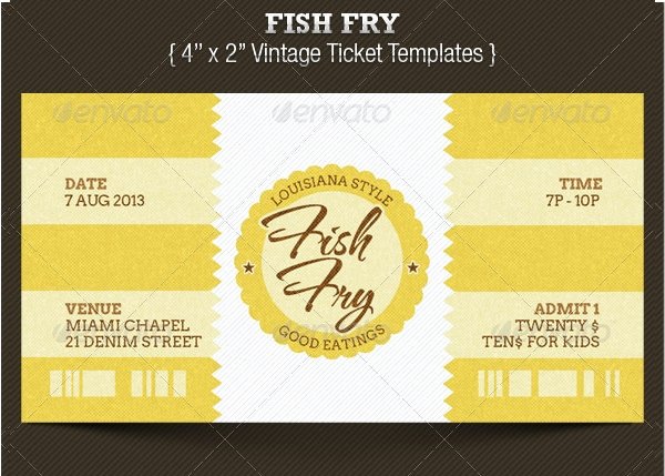 Fish Fry Ticket Template Free New 32 Ticket Templates Psd Ai Word