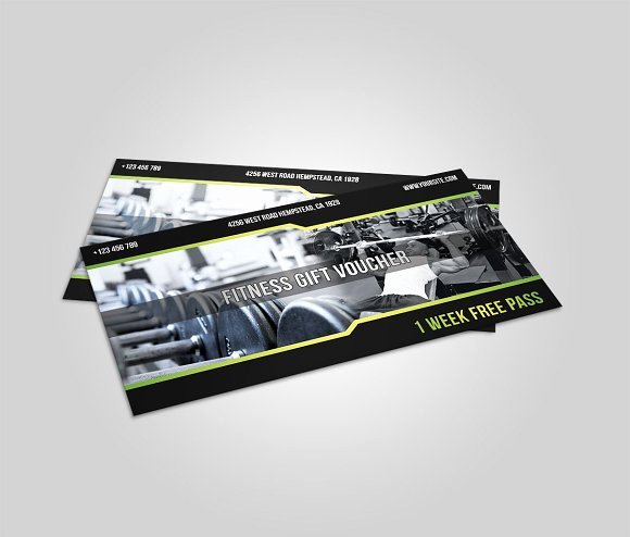 Fitness Gift Certificate Template Awesome Fitness T Voucher Card Templates Creative Market