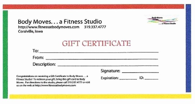 Fitness Gift Certificate Template Best Of Schedule &amp; Pricing
