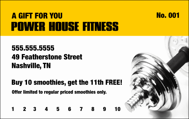 Fitness Gift Certificate Template New Fitness Gym Gift Card
