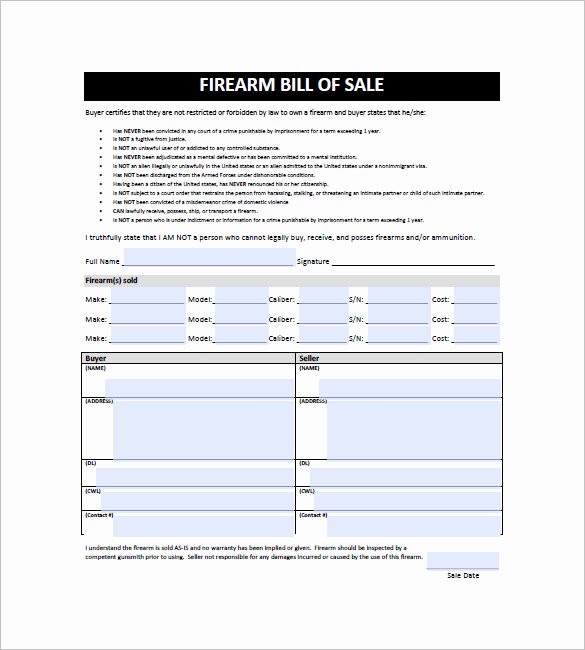 Florida Firearm Bill Of Sale Elegant Florida Firearm Bill Sale