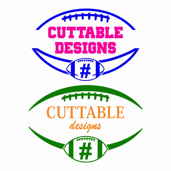 Football Border for Word Unique Football Player Name Number Cuttable Design