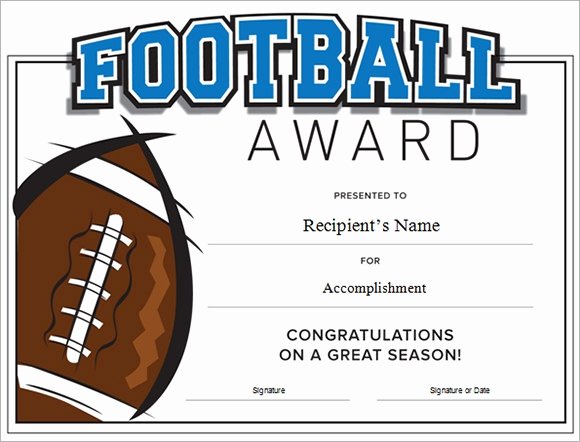 football certificate template