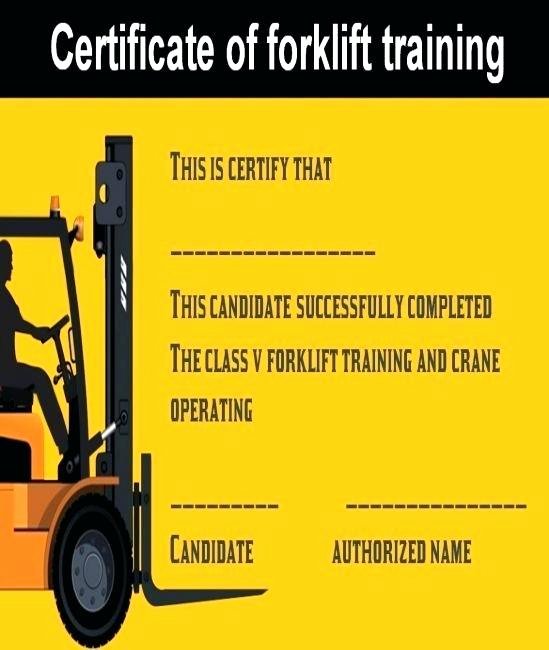 Forklift Certificate Template Free Best Of forklift Training Certificate Template