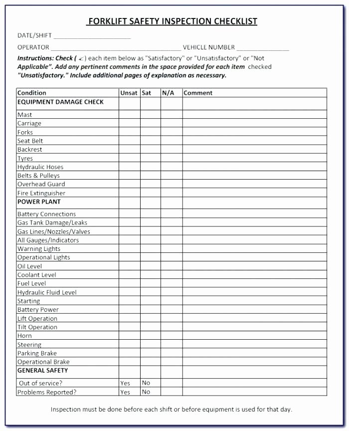 Forklift Certificate Template Free New forklift Petency assessment form forklift Safety