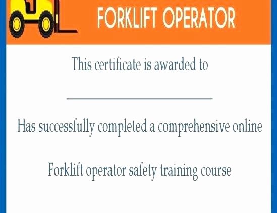 Forklift Operator Certificate Template Elegant Balboastationplan