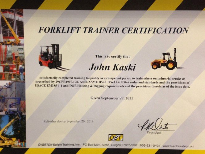 forklift online certification