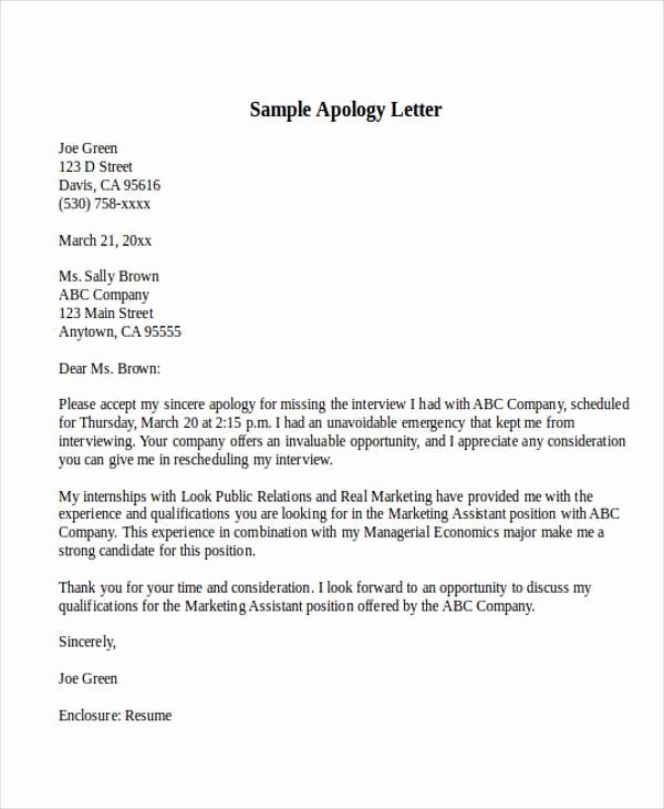 Formal Apology Template Luxury formal Apology Letters