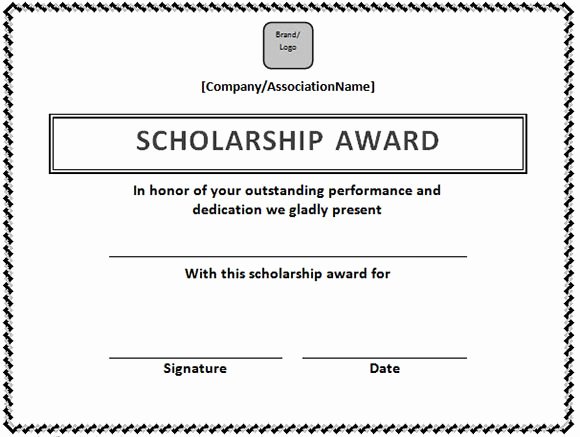 Formats for Scholarship Certificates Best Of Scholarship Certificate Template In Word format
