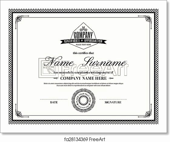 Frame for Certificate Of Appreciation Fresh Free Art Print Of Retro Frame Certificate Of Appreciation