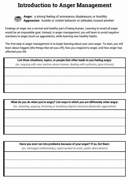 Free Anger Management Certificate Template Awesome Introduction to Anger Management Worksheet