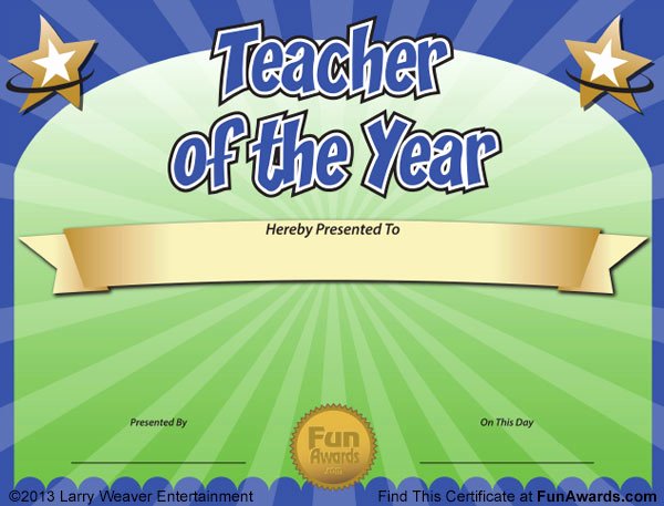 Free Award Templates for Teachers New Funny Teacher Awards™ 101 Printable Certificates Fun