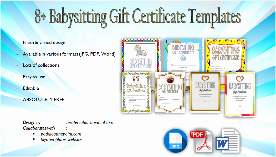 Free Babysitting Gift Certificate Template Beautiful Babysitting Gift Certificate Template Free [7 New Choices]
