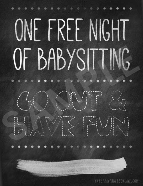 Free Babysitting Gift Certificate Template Fresh E Free Night Of Babysitting