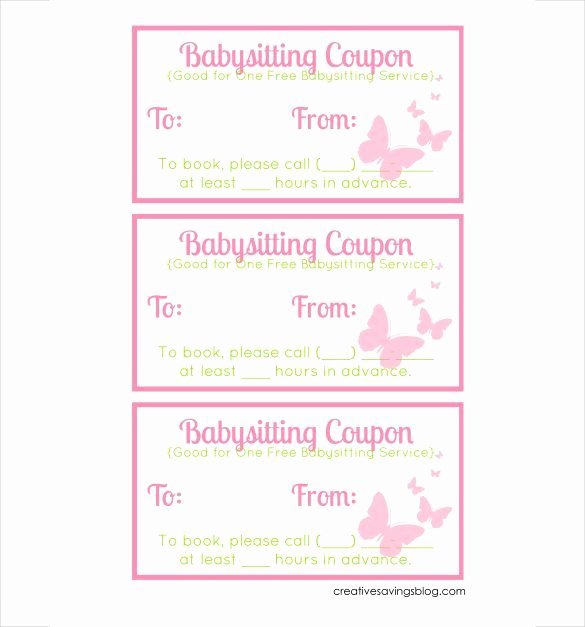 Free Babysitting Gift Certificate Template Inspirational 14 Best Baby Sitting Images On Pinterest