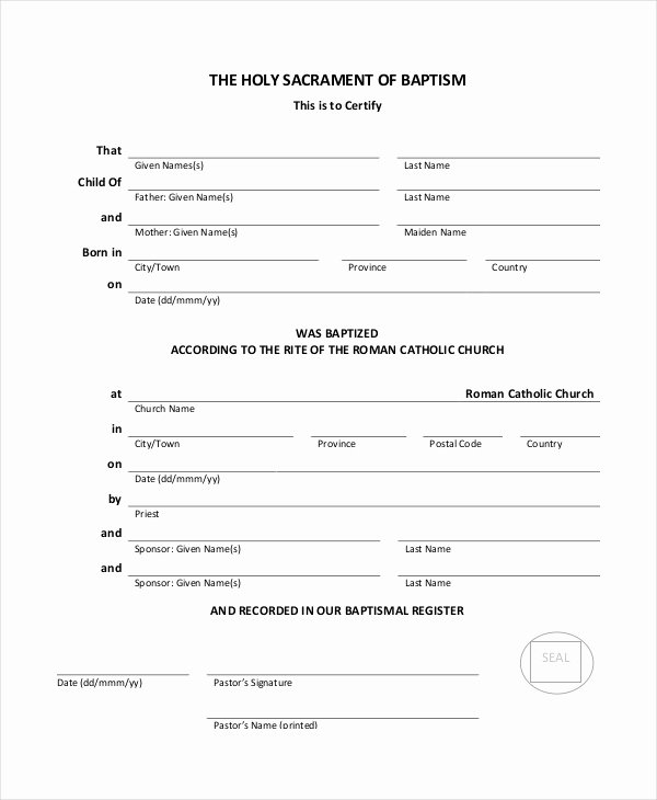 Free Baptism Certificate Template Beautiful 18 Sample Baptism Certificate Templates Free Sample