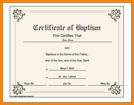 Free Baptism Certificate Template Word Awesome 6 Baptismal Certificate Template