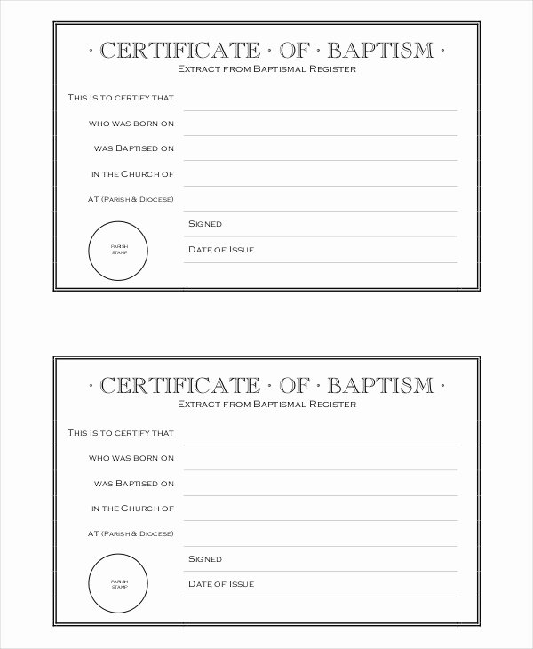 Free Baptism Certificate Template Word Fresh Free Certificate Template 8 Free Word Pdf Vector