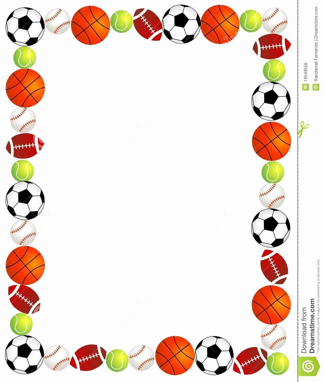 Free Baseball Borders for Word Documents Lovely Sports Balls Clipart Borders
