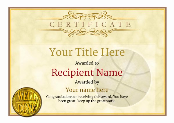 Free Basketball Certificates to Print Inspirational Free Basketball Certificate Templates Add Printable