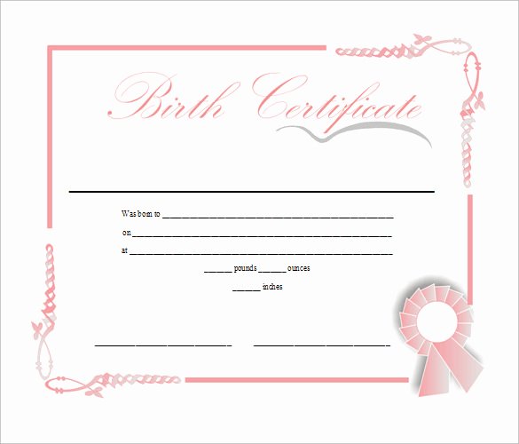 Free Birth Certificate Template Beautiful Free 17 Birth Certificate Templates In Illustrator