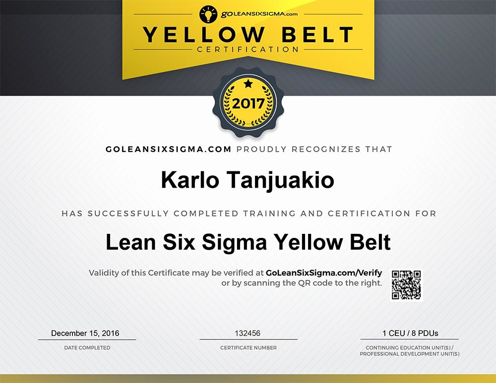 Free Black Belt Certificate Template New Lean Six Sigma Training Free