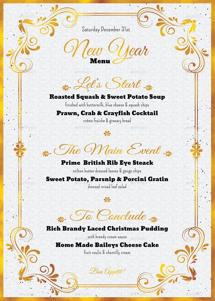 Free Blank Menu Templates Best Of 8 Best New Year Menu Templates to Try This Season