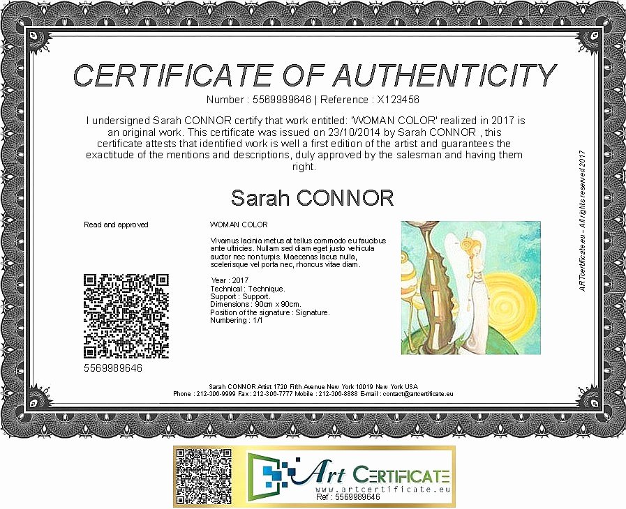 Free Certificate Of Authenticity for Artwork Template Fresh Artcertificate