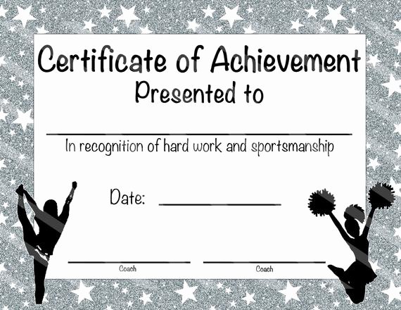 Free Cheer Award Certificate Templates Inspirational Cheerleading Certificate Cheerleading by Nanaspartyprintables