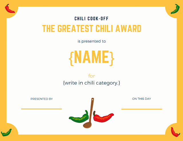 Free Chili Cook Off Award Certificate Template Inspirational Chili Cook Off Insider Another Free Invite Scorecard