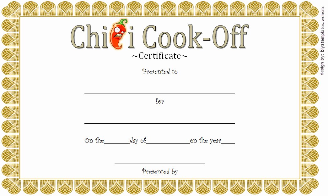 Free Chili Cook Off Award Certificate Template Lovely Chili Cook F Certificate Template 10 Best Ideas