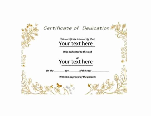 Free Editable Baby Dedication Certificates Fresh 50 Free Baby Dedication Certificate Templates Printable