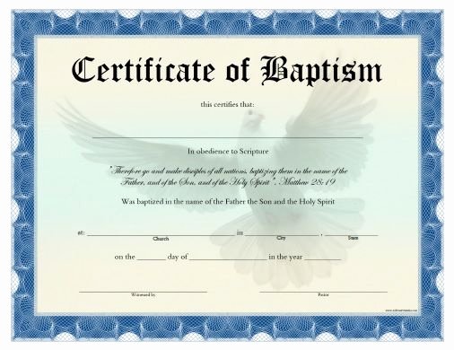 Free Editable Baby Dedication Certificates Lovely Free Printable Certificate Of Baptism