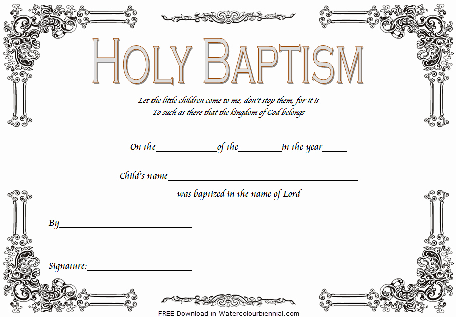 Free Fillable Baptism Certificate Luxury Baptism Certificate Template Word [9 New Designs Free]
