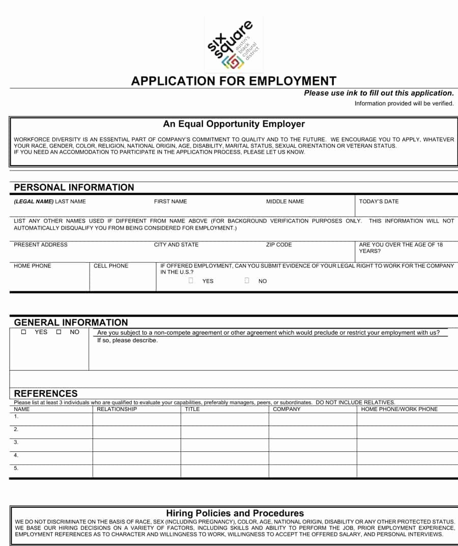 Free Generic Employment Application Best Of 50 Free Employment Job Application form Templates