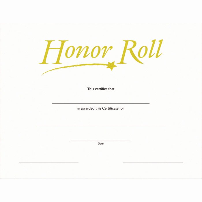 Free Honor Roll Certificate Template Lovely Honor Roll Sw Certificate Jones School Supply